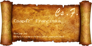 Csapó Franciska névjegykártya